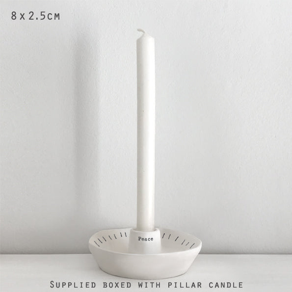 Porcelain candle holder-Peace