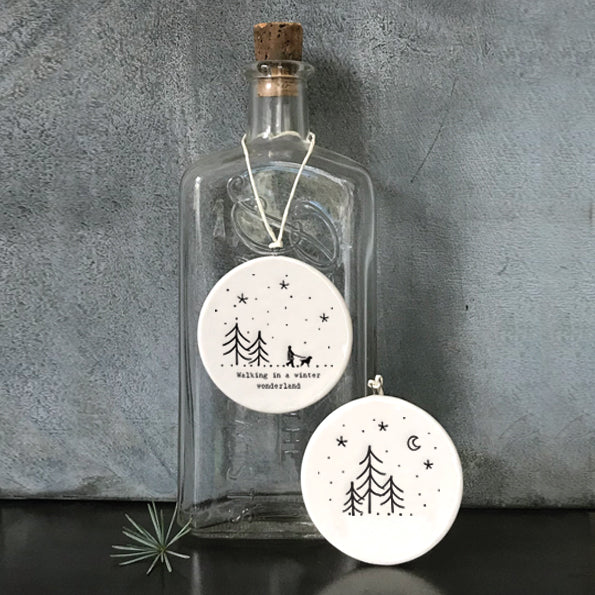 Flat porcelain bauble-Winter wonderland