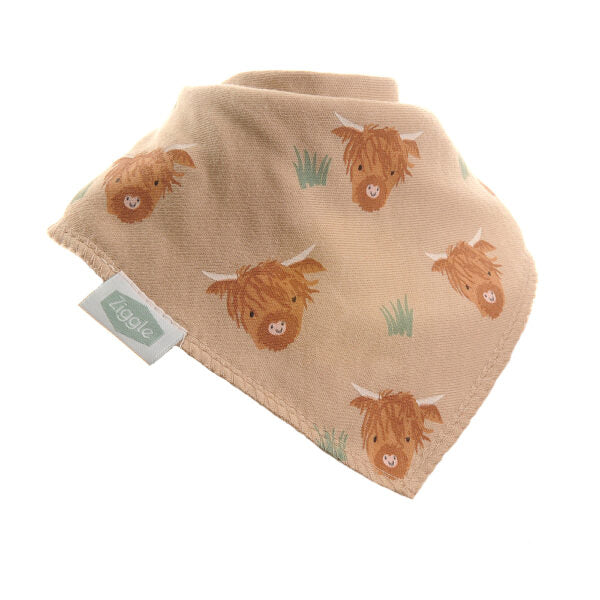 Highland Cow print Bandana Bib