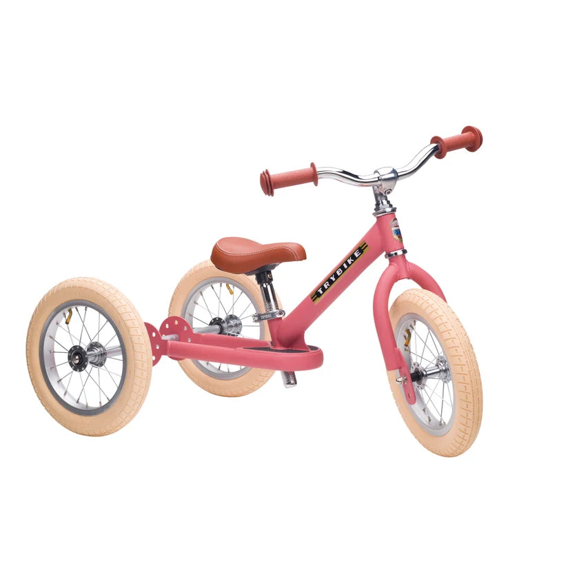 Trybike 2-in-1 Steel Balance Bike & Trike- PINK