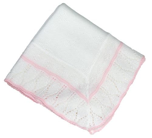 Pink Patterned Baby Shawl