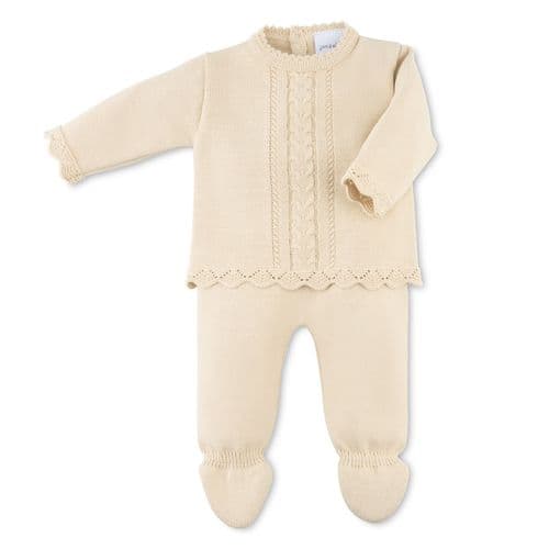 Knitted Top & Trouser Set - Taupe
