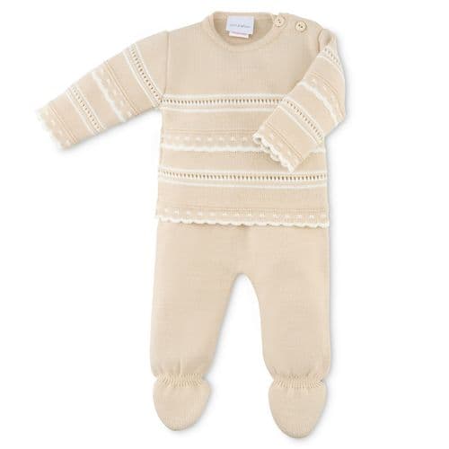 Taupe Knitted Top & Trouser Set
