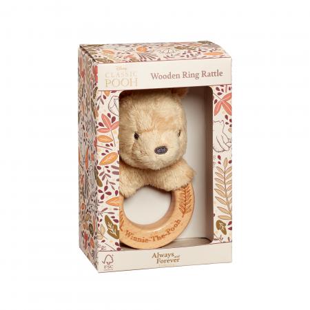 Disney Classic Pooh Wooden ring rattle