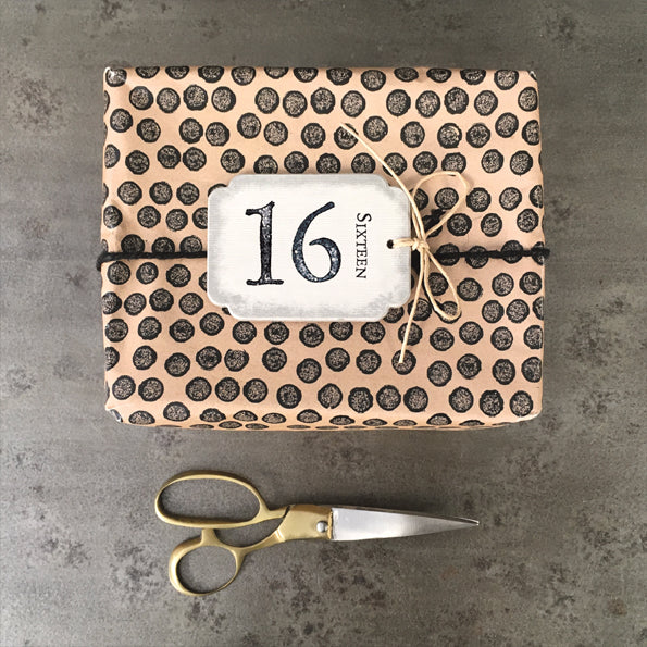 East of India Number gift tags
