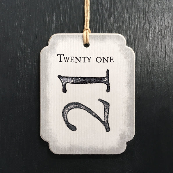 East of India Number gift tags