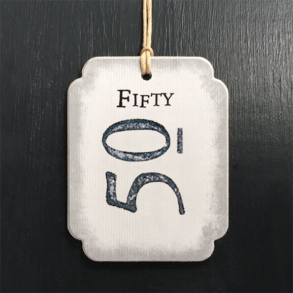 East of India Number gift tags