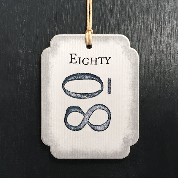 East of India Number gift tags