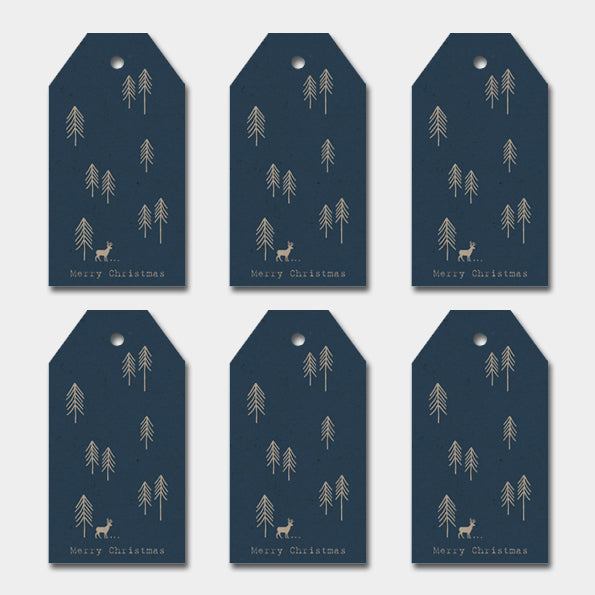 Navy fir trees & Stag Tags