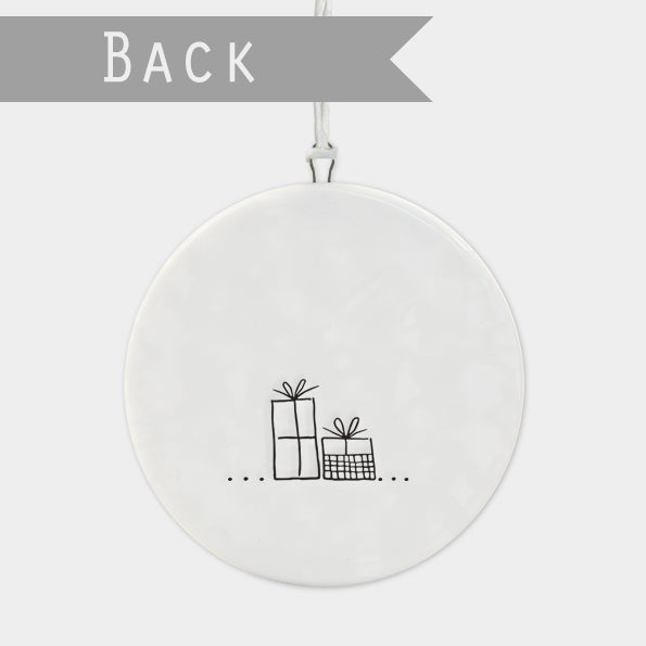 Flat Porcelain Bauble- Glad tidings we bring