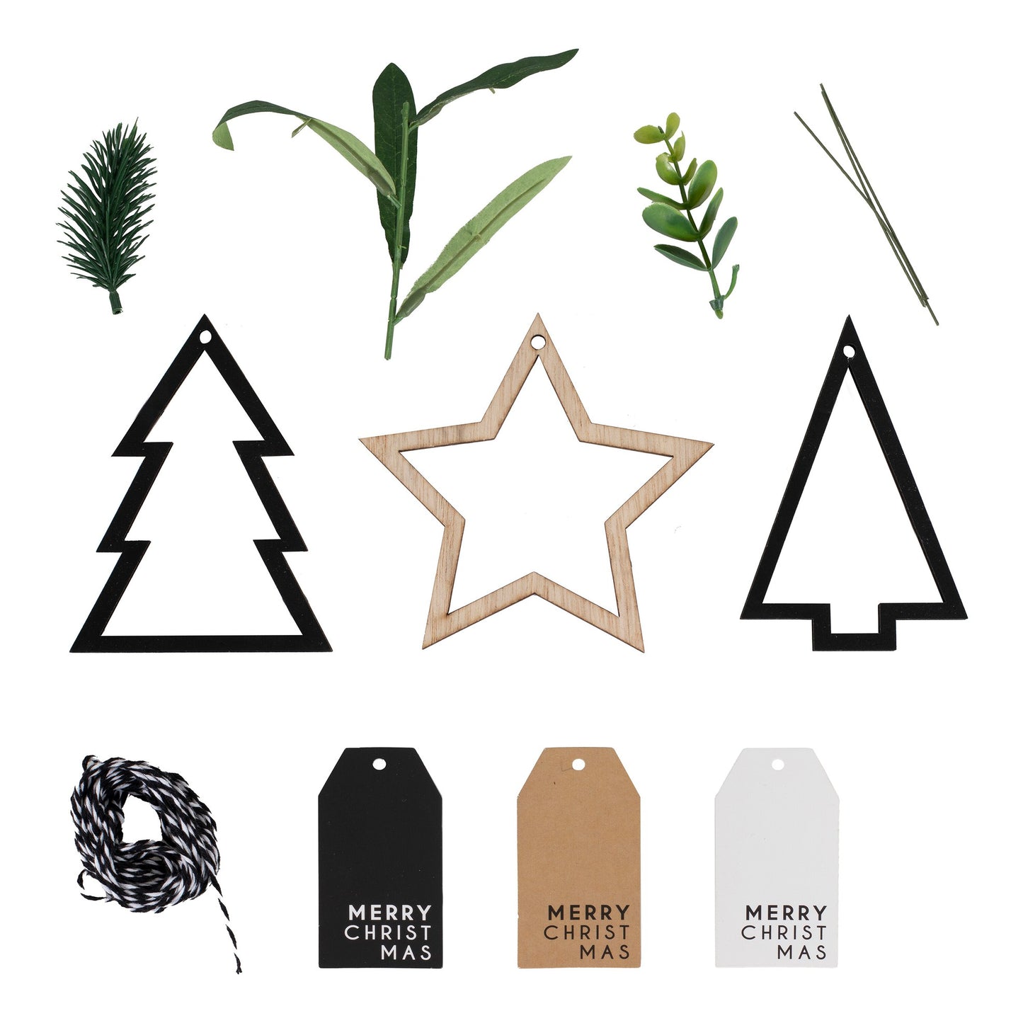 Wooden Icons and Ribbon Christmas gift tags