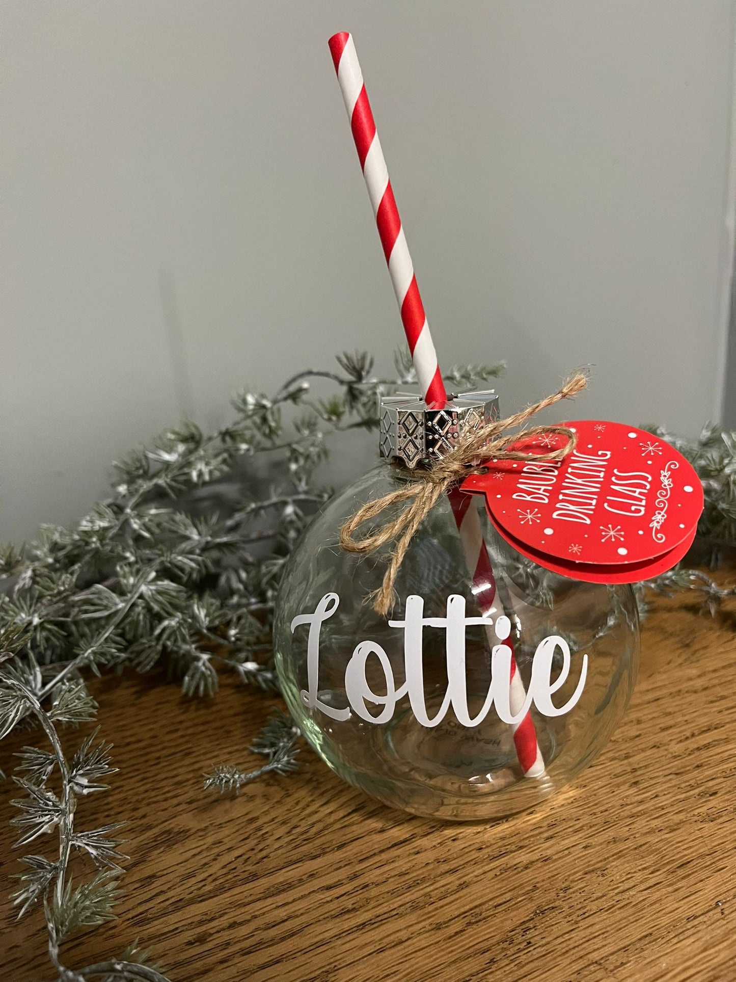 Personalised Bauble Drinking Glass