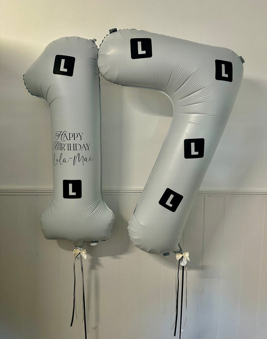 L Plate Personalised 17 Numbers