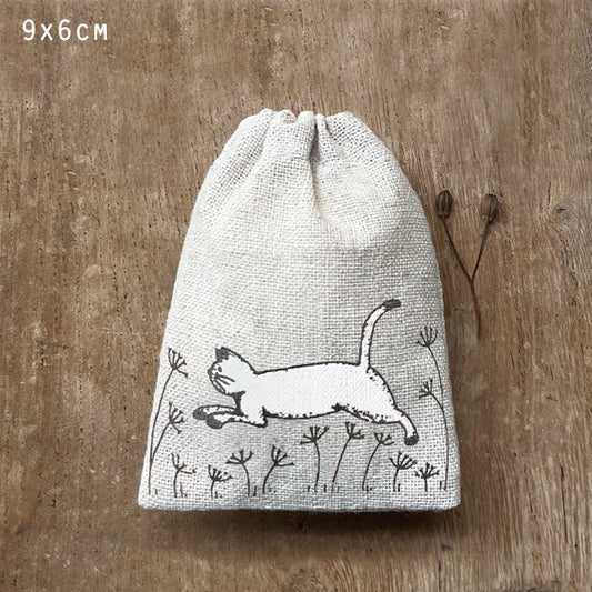Small Drawstring Bag Cat