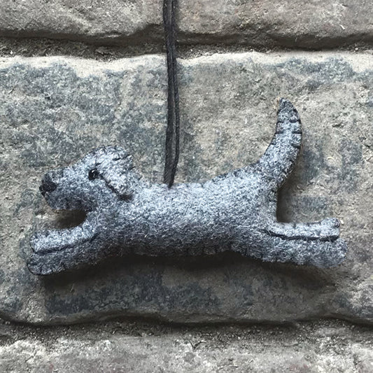 Felt hanging running dog-Grey