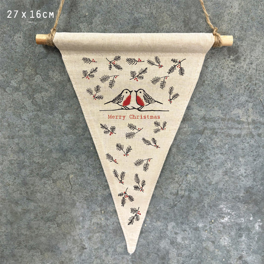 Triangle pennant-Christmas robins