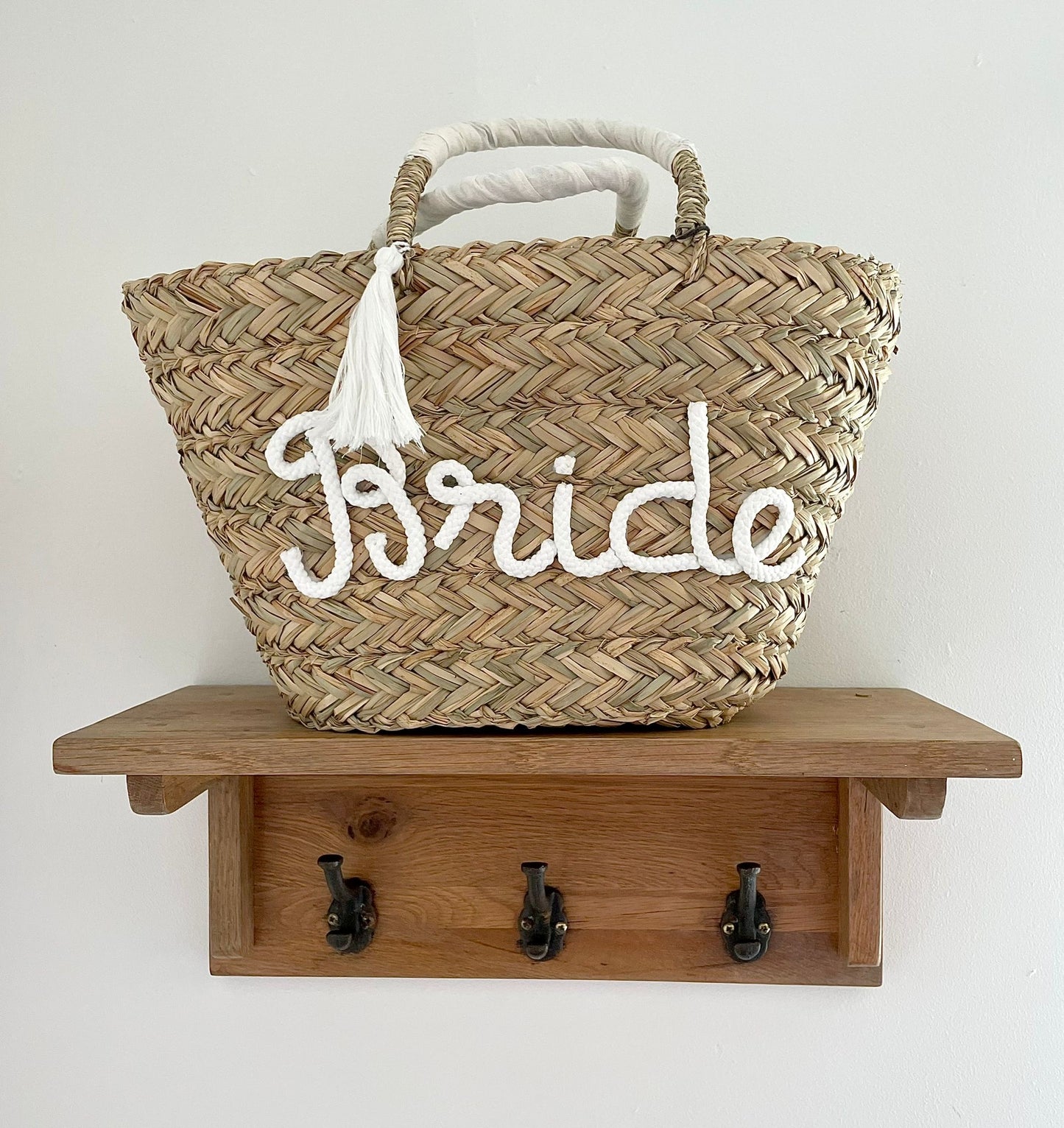 Woven Rattan Bride Bag with Tassels