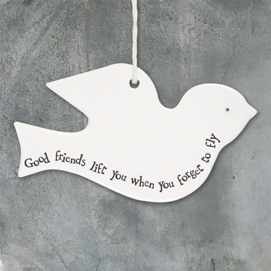 Porcelain bird-Good friends lift you up