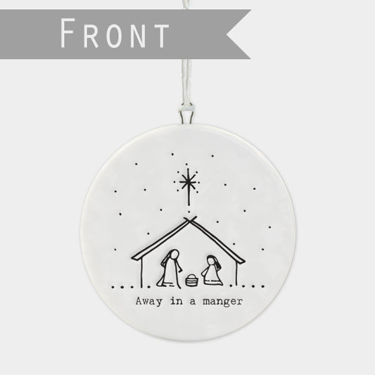 Flat porcelain bauble-Nativity scene