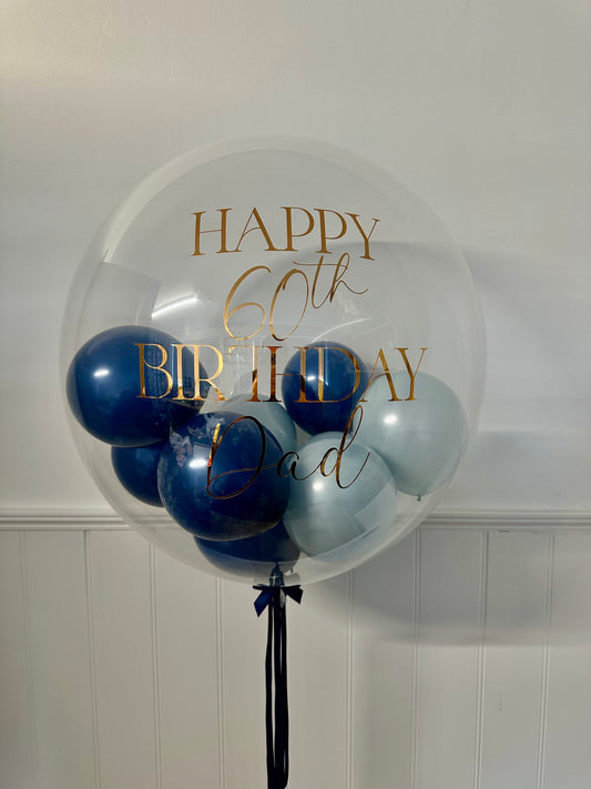 Personalised Bubble Balloon  - Blues
