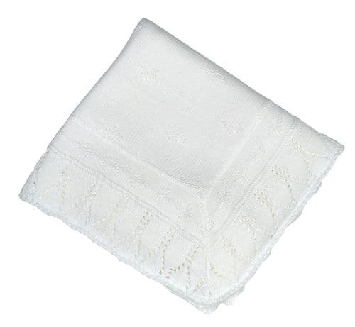 White Patterned Baby Shawl