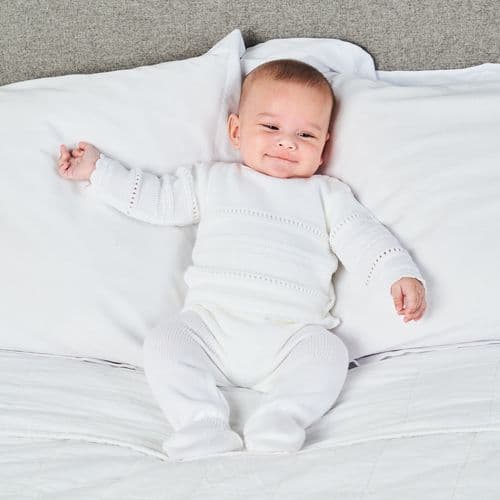 White Knitted Top & Trouser Set