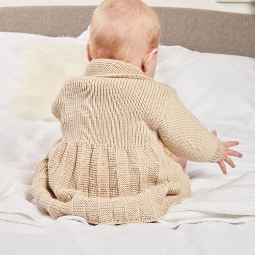 Taupe Pearl Button Pleated Coat