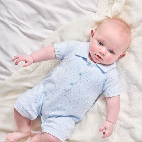 Sky Diamond Knitted Romper