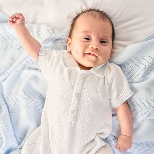 White Diamond Knitted Romper