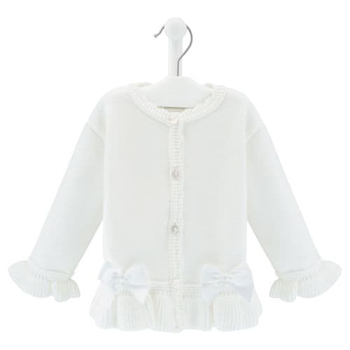 White Satin Bow Cardigan