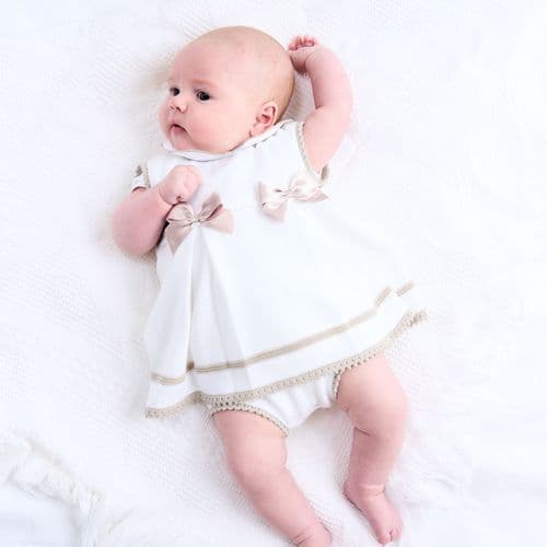Satin Bow knitted dress & Pants