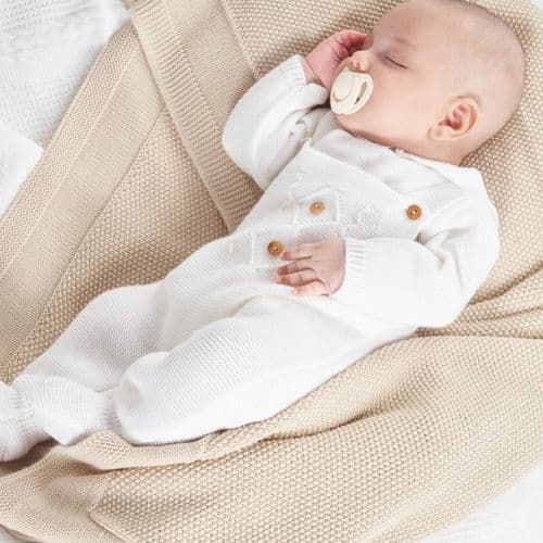 White Knitted Dungaree & Top set