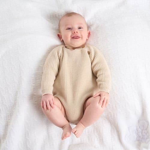 Taupe Long Sleeve Knitted Romper