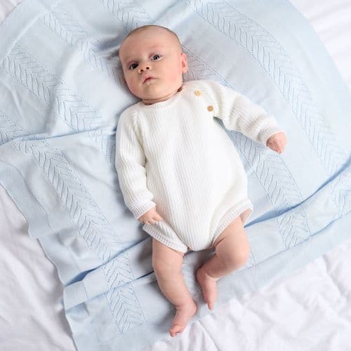 White  Long Sleeve Knitted Romper