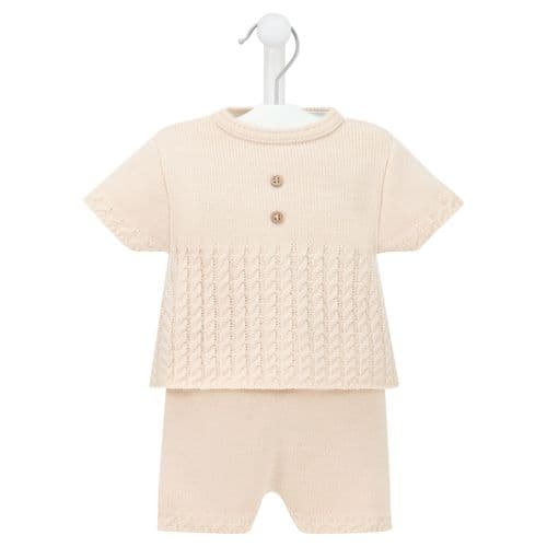 Taupe Knitted Top & Shorts