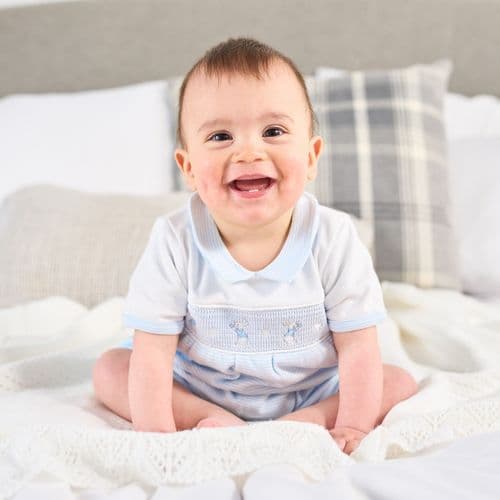 Blue Bunny Smocked Romper