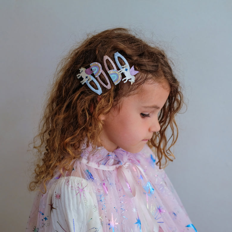 Unicorn and Rainbow Hair Clips
