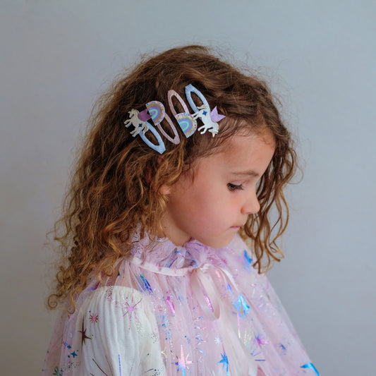 Unicorn and Rainbow Hair Clips