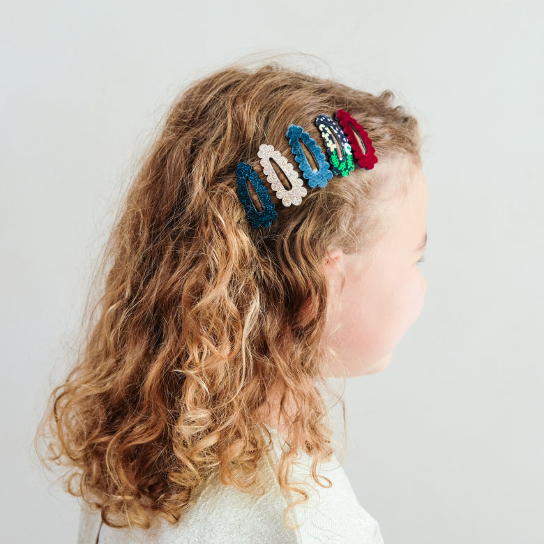 Blackberry Scalloped Mini Hair Clips