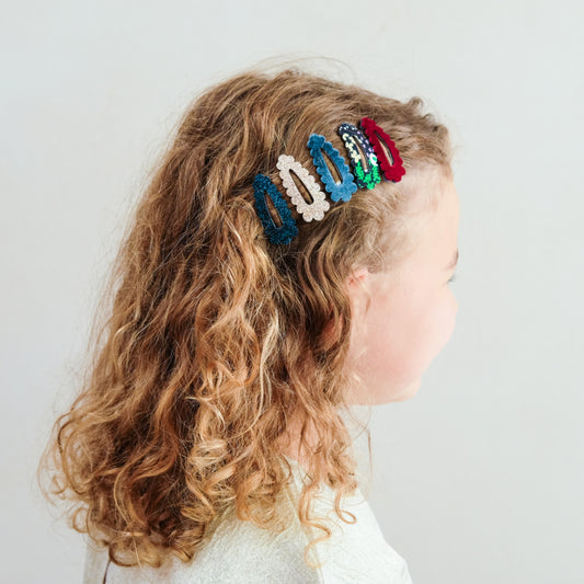 Blackberry Scalloped Mini Hair Clips