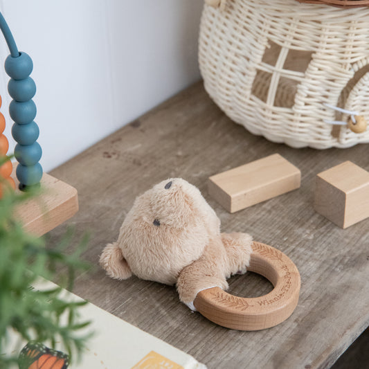 Disney Classic Pooh Wooden ring rattle
