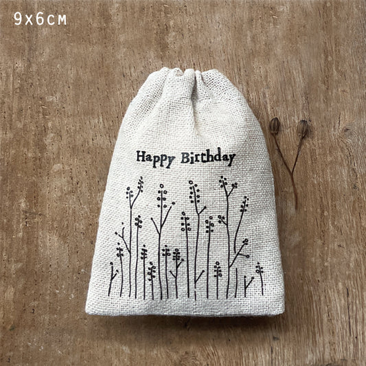 Small drawstring bag- Happy Birthday