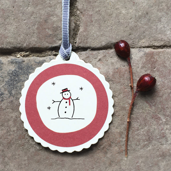 Round tag-Snowman