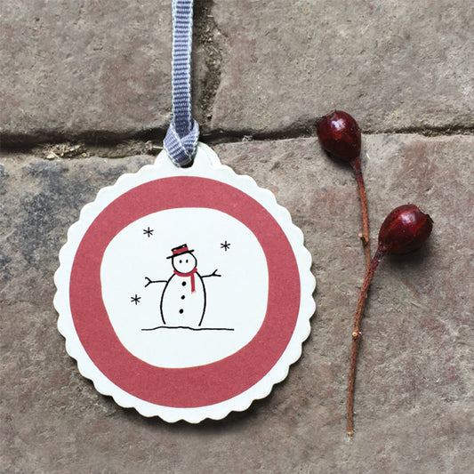 Round tag-Snowman