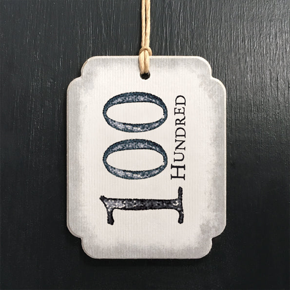 East of India Number gift tags