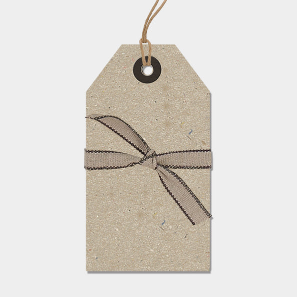 Six large Kraft tags