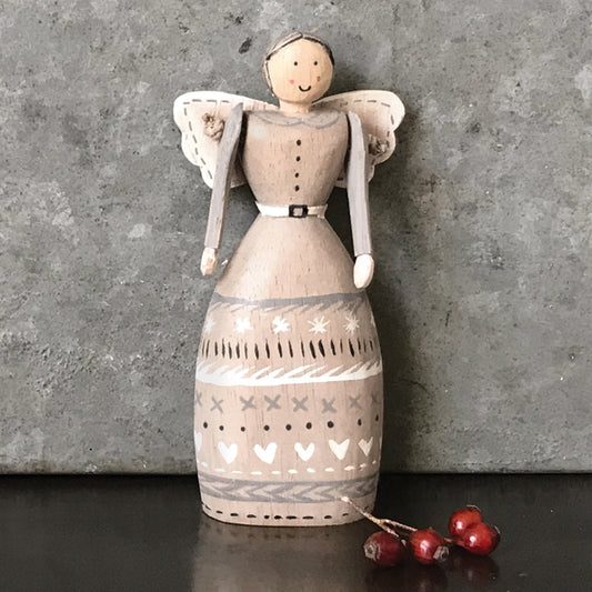 Folkart angel- Grey