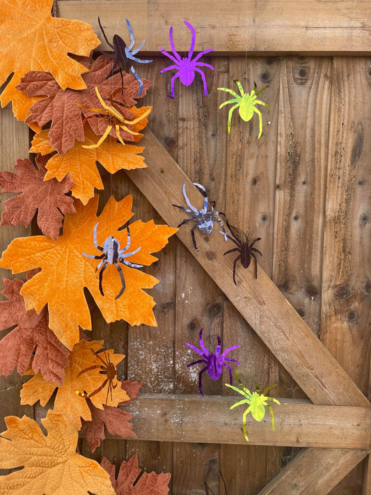Hanging String Spider Decoration - Pack of 6