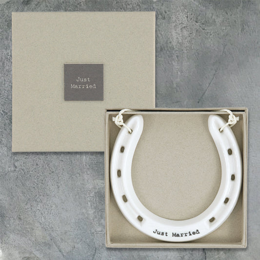 Porcelain Horseshoe- Just married