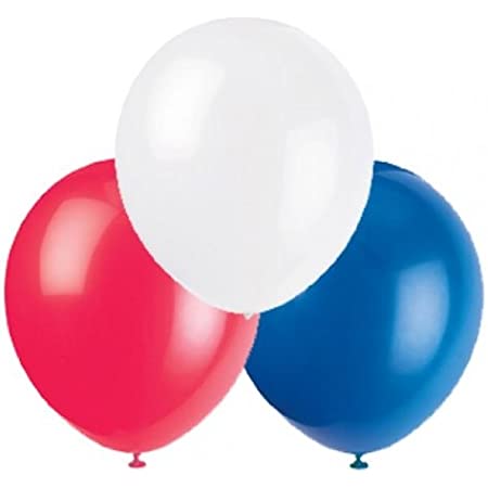 Pack of 9 Red White and Blue Balloons